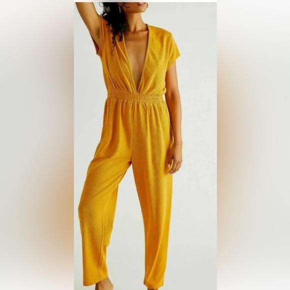 Free People Beach Rita Terry Knit Jumpsuit Size Large - Picture 3 of 9